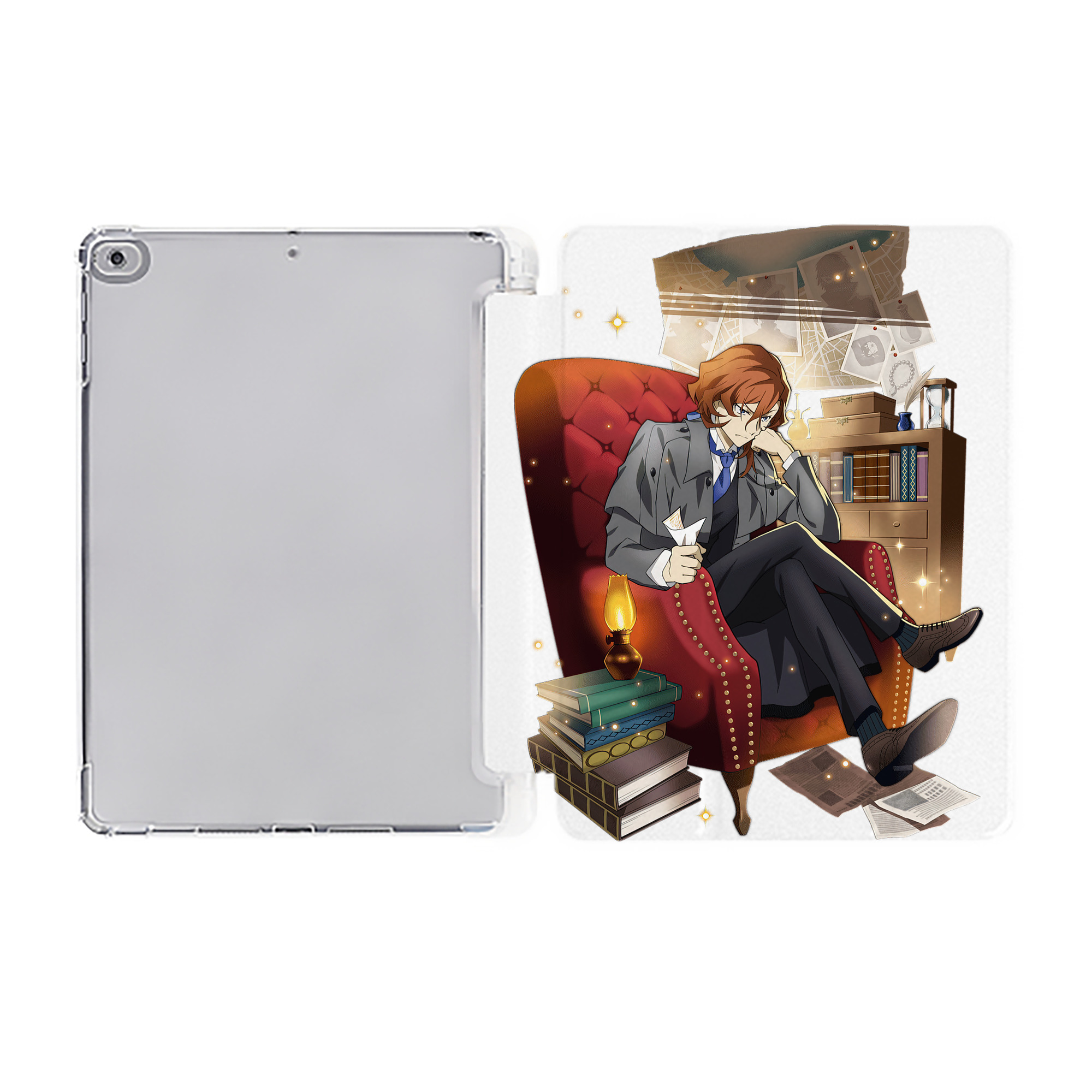 （画像用） 文豪ストレイドッグス Bungo Stray Dogs IPad ケース ペン収納付き 三つ折りスタンド PUレザー×シリコン 対応機種9.5/10.5/10.9インチ
